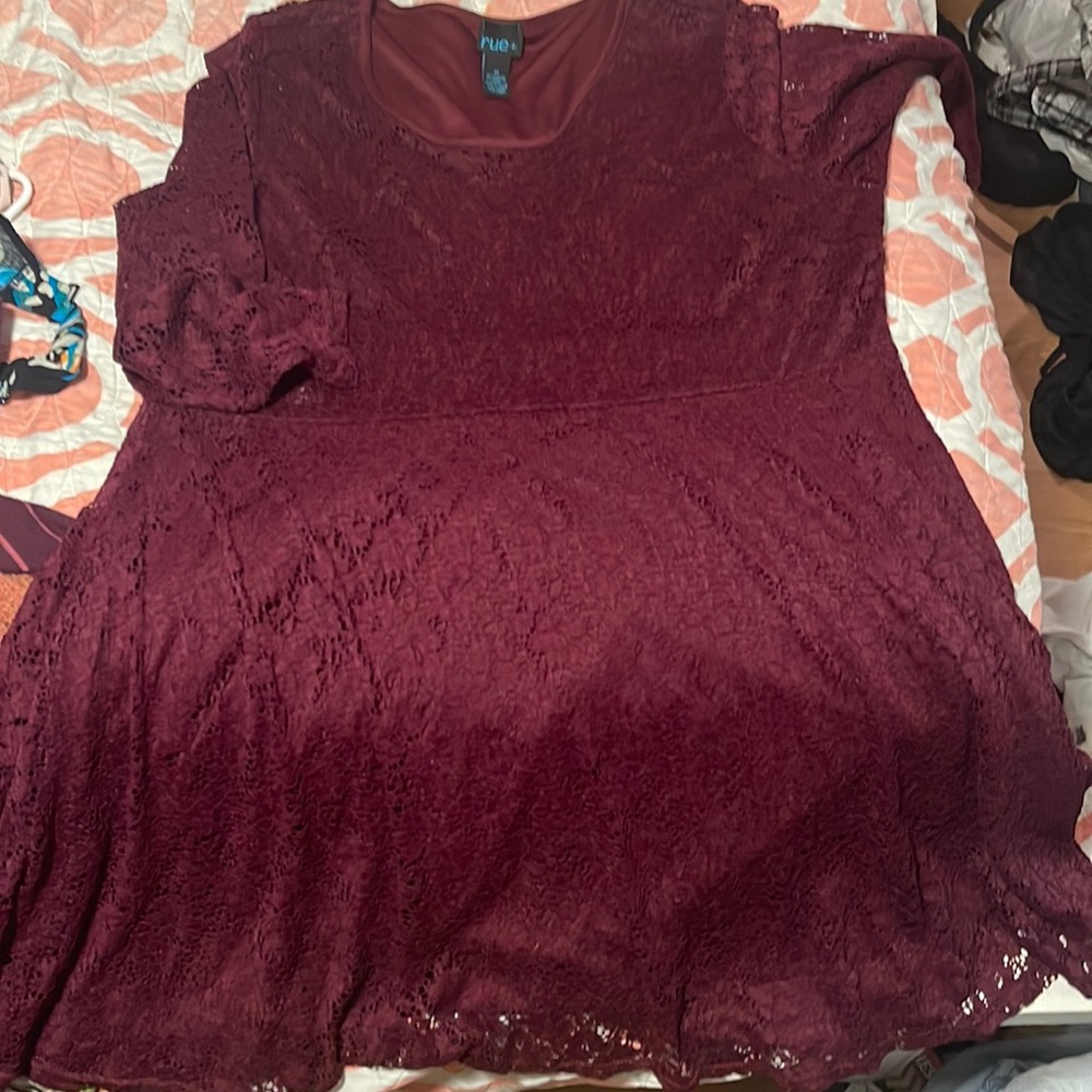 Red long sleeve dress
